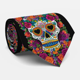 Gravata Sugar Skull Art - Burst do Flair Mexicano