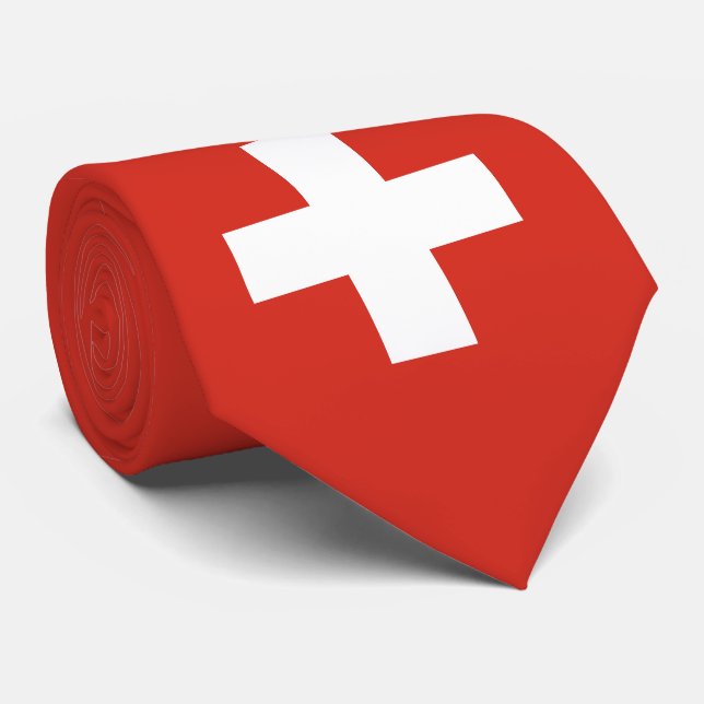 Gravata Suiça - cruz branca (Rolled)