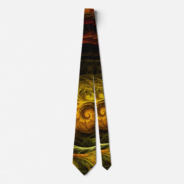 Gravata Sunrise Floral Red Abstrato Art Tie (Frente)