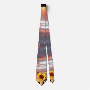 GRAVATA SUNSET DE VERÃO DE PINCO E FLORES