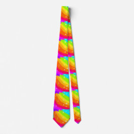 Gravata Super Bright Neon Rainbow Shiny Sparkles
