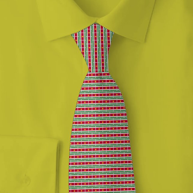 Gravata Suriname Flag Brick Pattern (Criador carregado)