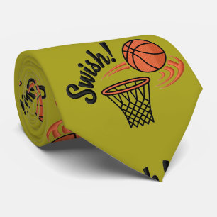 Gravata Swish Slam Dunk: Estilo de Basquete Vintage