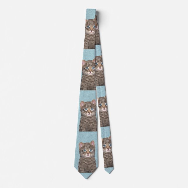 Gravata Tabelas de cinzas por Pintura de Gato - Arte de Ga (Frente)