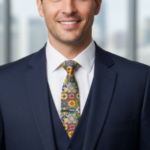 Gravata Talavera Espanhol México azulejos Coloridos