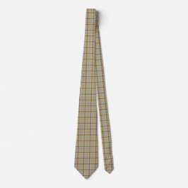 Gravata Tan and Wedgewood Blue Plaid Neck Tie