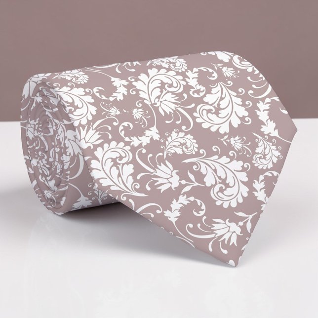 Gravata Tan Floral Pattern Custom Necktie (Criador carregado)