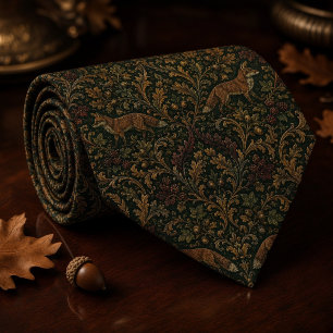 Gravata Tapeçaria Damask Raposa da Floresta