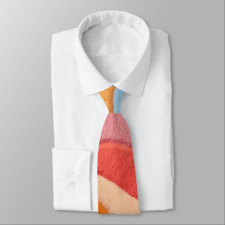 Gravata Tapete Abstrato Coral Pêssego Montanha Boho Gravat