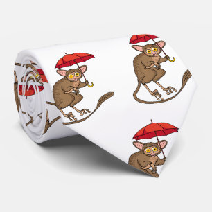 Gravata Tarsier bonito com ilustração de desenho de dese