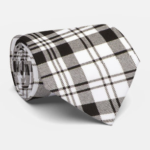 Gravata Tartan clássico preto e branco