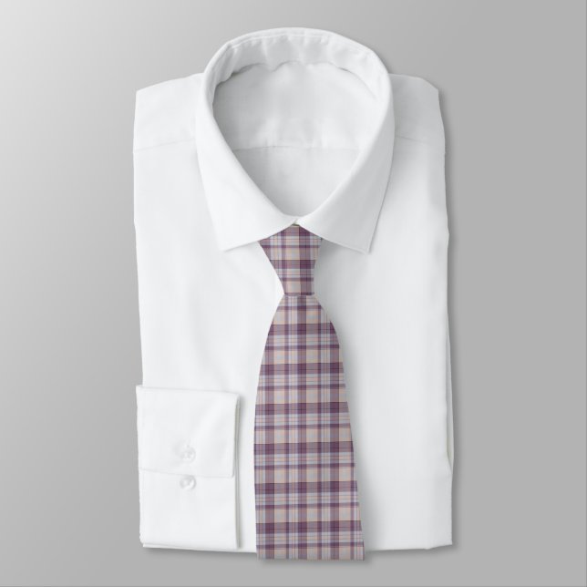 Gravata Tartan Escocês Dusty Rose Heritage (Amarrado)