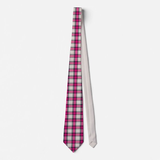 Gravata Tartan Fuchsia (Frente)