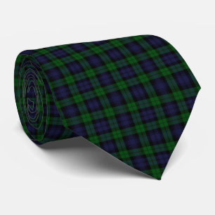 Gravata Tartan Tradicional Escocês Preto Plaid Black Watch