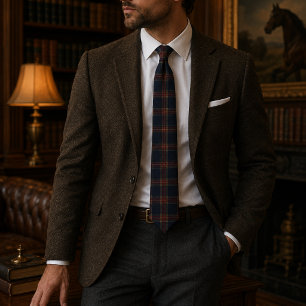 Gravata Tartan Xadrez Heritage Burgundy Luxo Old Money