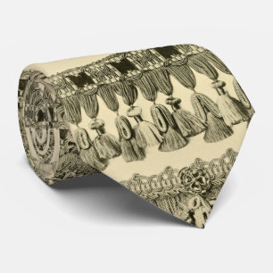 Gravata Tassel antigo e padrão tribal de rendas