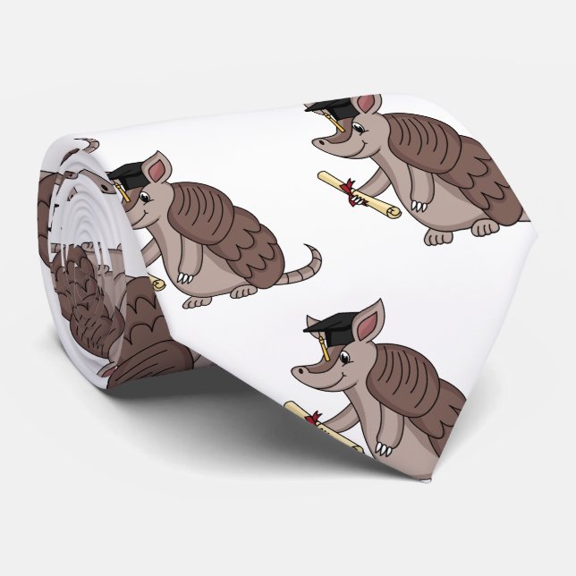 Gravata Tatu bonito com desenho de boné de formatura (Rolled)