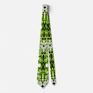 Gravata Tatuagem Tribal Céltica Inspirada na Cor Verde Flo