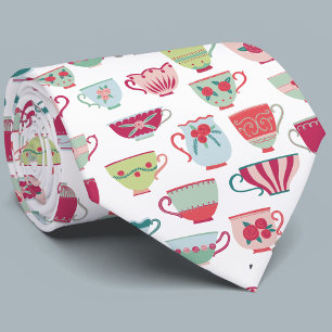 Gravata Tea Cups Modern Vintage Neck Tie
