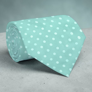 Gravata Teal com Pontos Brancos Mini