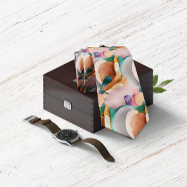 Gravata Téal de Abstrato Chic Moderno Terracotta