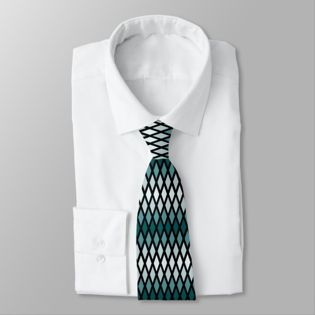 Gravata Teal Diamond Ombre (Amarrado)