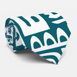 Gravata Teal escuro e rabiscos brancos de 7