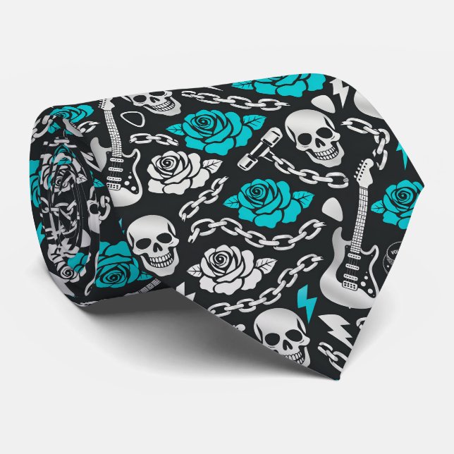 Gravata Teal Rose Rockwave (Rolled)