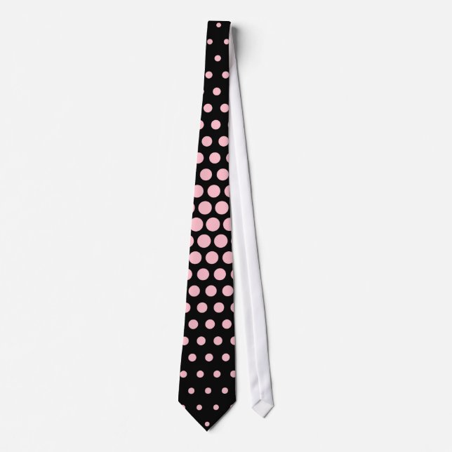 Gravata Tecno Rosa Pontos Modernos Pretos (Frente)