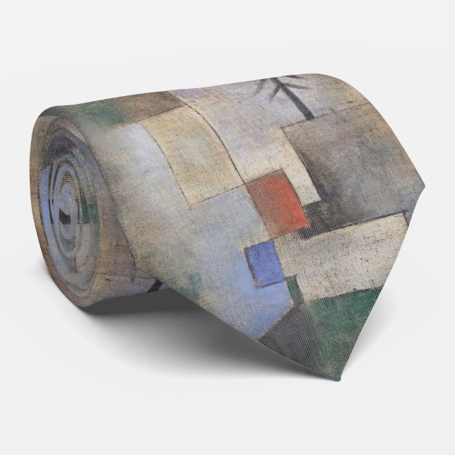 Gravata Tela Geométrica Vintage - Arte Abstrata (Rolled)