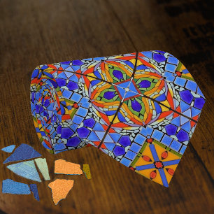 Gravata Tema azul da Igreja Azulejo Medieval