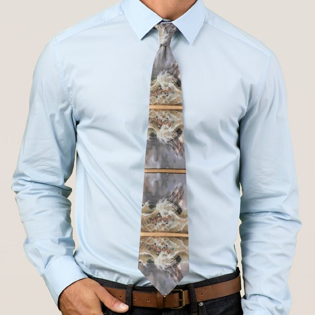 Gravata Tempestade no navio Clipper no mar dos anos 1870 (Criador carregado)