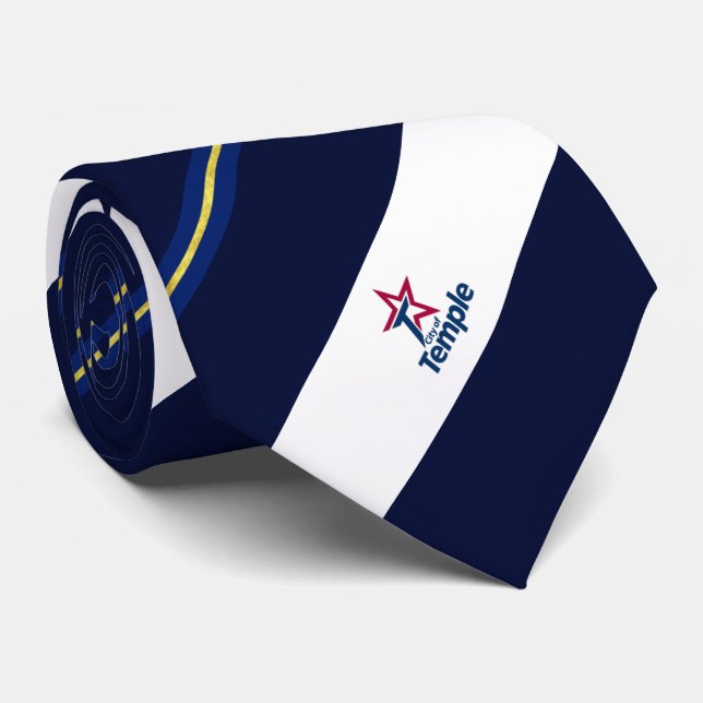Gravata Temple (Texas), bandeira da cidade, Neck Tie (Rolled)