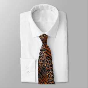 Gravata Tendência de pele de tigre-leopardo