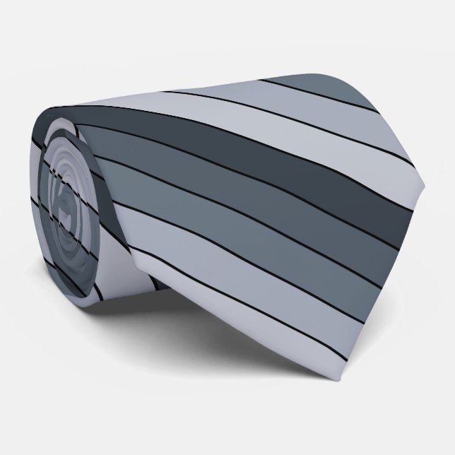Gravata Tendy Modern Space Cinzas Stripes (Rolled)