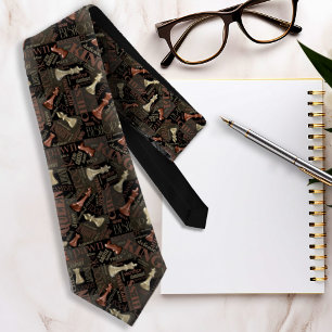 Gravata Termos e peças de xadrez Cobre e Dourado ID784