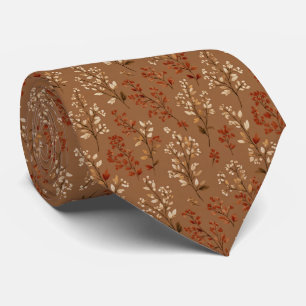 Gravata Terracotta Bege Botânico Casamento Noivo Padres do