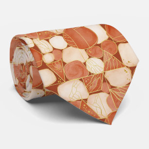 Gravata Terracotta Geométrico - Mosaico de Arte de Linha D