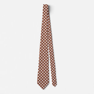 Gravata Terracotta Gingham Patterned