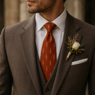 Gravata Terracotta Grama das Pampas Casamento Luxo
