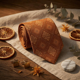 Gravata Terracotta Laranja Diamante