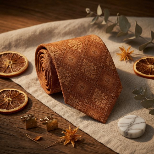 Gravata Terracotta Laranja Diamante (Criador carregado)