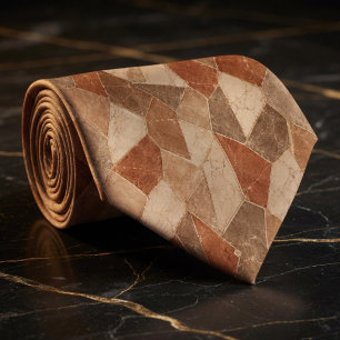 Gravata Terracotta Rústica e Mármore de Arenito Geométrico