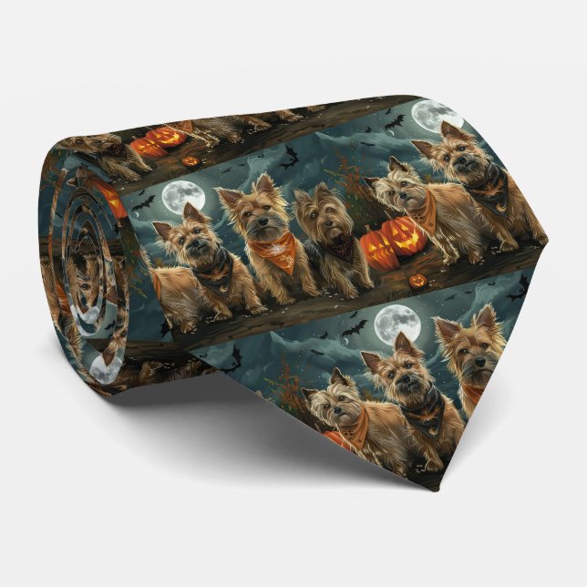 Gravata Terrier Australiano Halloween Assustador (Rolled)