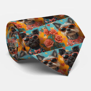 Gravata Terrier Escocês com Rosas do Coração Dia dos Namor