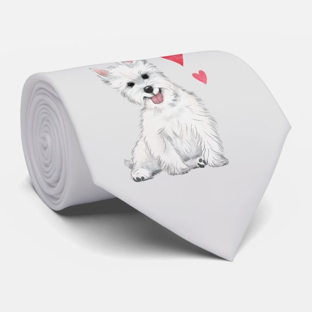 Gravata Terrier West Highland Branco Pelo Westie (Rolled)
