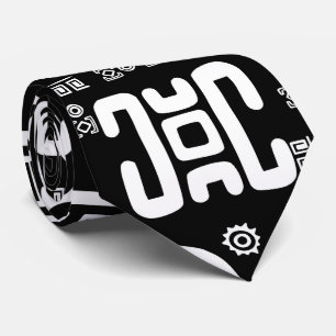 Gravata Teste padrão africano étnico #3 preto e branco