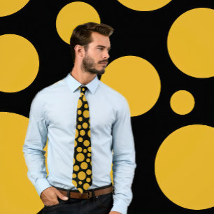 Gravata Teste padrão de bolinhas Goldenrod aleatório no