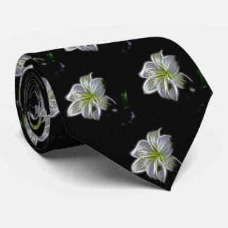 Gravata Teste padrão de flor branca da beleza