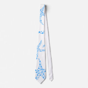 Gravata Teste padrão Dotty da estrela do mar em azul e em